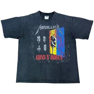 Vintage Metallica Guns N' Roses 1992 US Tour Heavy Metal Band T-Shirt Size Large